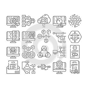 software compute, engineer icons set vector