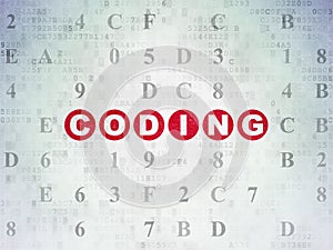 Software concept: Coding on Digital Data Paper background