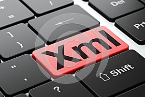 Software concept: Xml on computer keyboard background