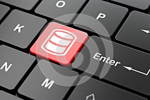 Software concept: Database on computer keyboard background