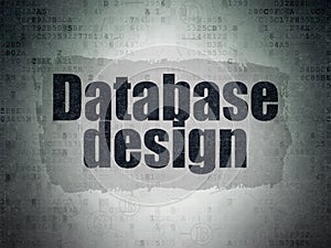 Software concept: Database Design on Digital Data Paper background