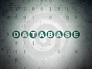Software concept: Database on Digital Data Paper background