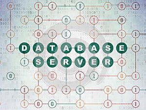 Software concept: Database Server on Digital Data Paper background