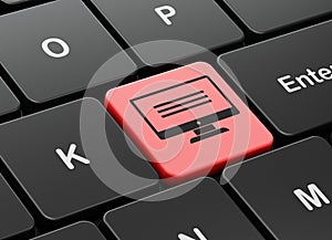 Software concept: Monitor on computer keyboard background