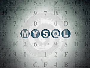 Software concept: MySQL on Digital Data Paper background