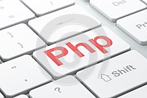 Software concept: Php on computer keyboard background