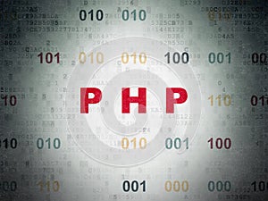 Software concept: Php on Digital Data Paper background