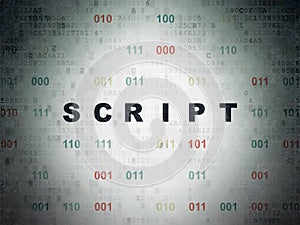 Software concept: Script on Digital Data Paper background