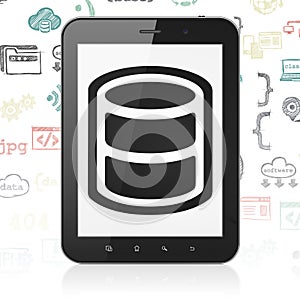 Software concept: Tablet Computer with Database on display