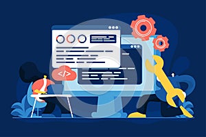 Software configuration flat vector illustration