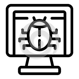 Software debugging app icon outline vector. Quality assurance script