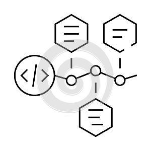 software deployment line icon vector illustration