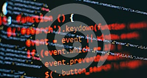 Software develop company office. Database bits access stream visualisation. Programming code abstract