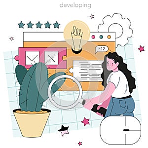 Software developer concept. Idea of programming and coding