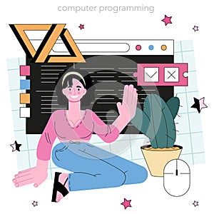 Software developer concept. Idea of programming and coding