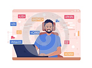 Software developer 2D vector isolated illustration
