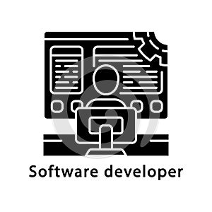 Software developer glyph icon