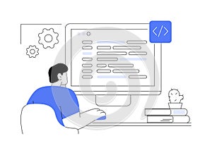 Software developer isolated cartoon vector illustrations.