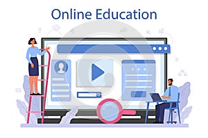 Software developer online service or platform. Idea of programming