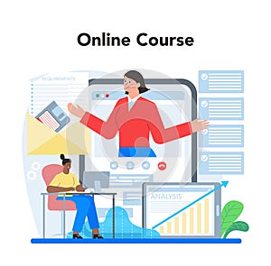 Software developer online service or platform. Idea of programming