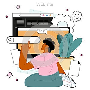 Software developer online service or platform set. Idea of programming