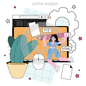 Software developer online service or platform set. Idea of programming