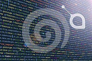 Software Developer Program Code. Abstract computer program code. Lines of code, Javascript, CSS and HTML. Hacking coding concept.
