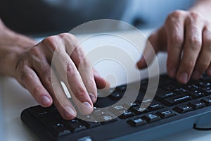 Software developer programmer keyboard write code