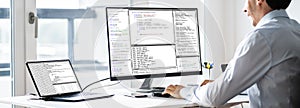 Software Developer Programmer Working On Computer