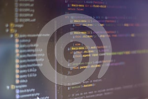 Programming code abstract screen of software developer