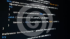 Software developer programming code