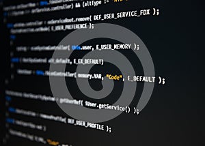 Software developer programming code