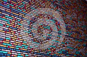 Software developer programming code on computer. Abstract computer script source code