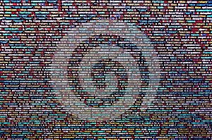 Software developer programming code on computer. Abstract computer script source code