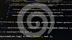 Software developer programming code