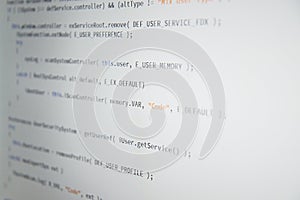 Software developer programming code on white background