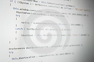 Software developer programming code on white background