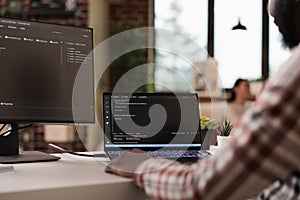 Software developer programming firewall security