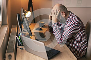 Software developer stressed out at work