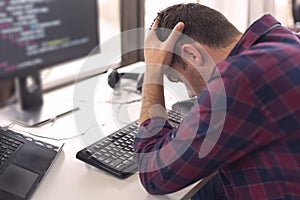 Software developer stressed out