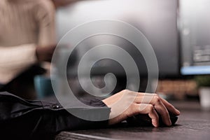 Software developer typing machine learning html code