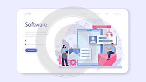 Software developer web banner or landing page. Idea of programming