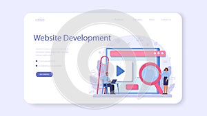 Software developer web banner or landing page. Idea of programming