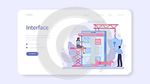 Software developer web banner or landing page. Idea of programming