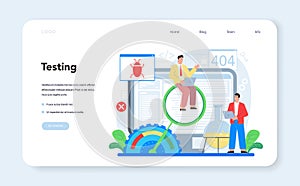 Software developer web banner or landing page. Idea of programming