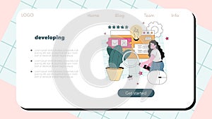 Software developer web banner or landing page. Idea of programming