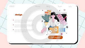 Software developer web banner or landing page. Idea of programming