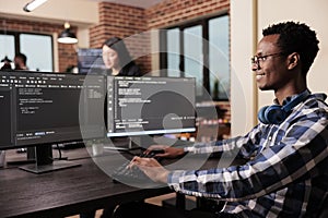 Software developer working on new user interface