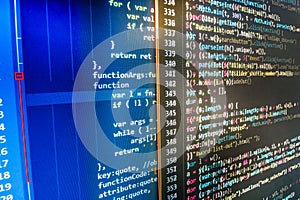 Software developer workspace screen