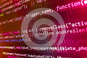 Software developer workspace screen